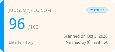 Badge FlawPilot : score 96/100, audit du 5 octobre 2026